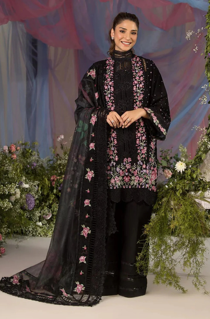 Sobia Nazir - 3PC Unstitch Lawn Embroidered Shirt with Embroidered Bamber Chiffon Dupatta - ES 2153