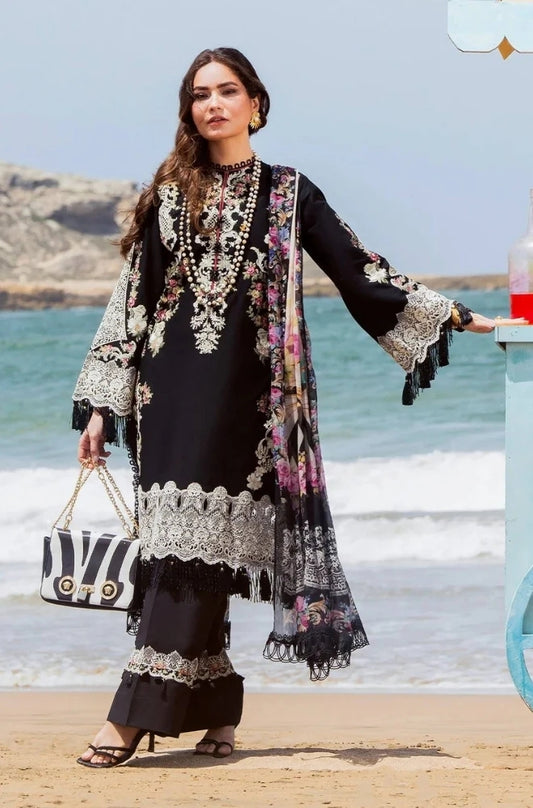 Elaf - Lawn 3PC Unstitched Embroidred Shirt with Printed Chiffon Dupatta - ES1240