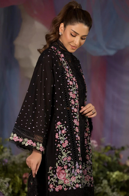 Sobia Nazir - 3PC Unstitch Lawn Embroidered Shirt with Embroidered Bamber Chiffon Dupatta - ES 2153