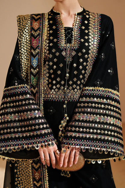 Jazmin - 3PC Unstitched Lawn Embroidered Shirt with Embroidered Slub Net Dupatta and Trouser - ES 2229