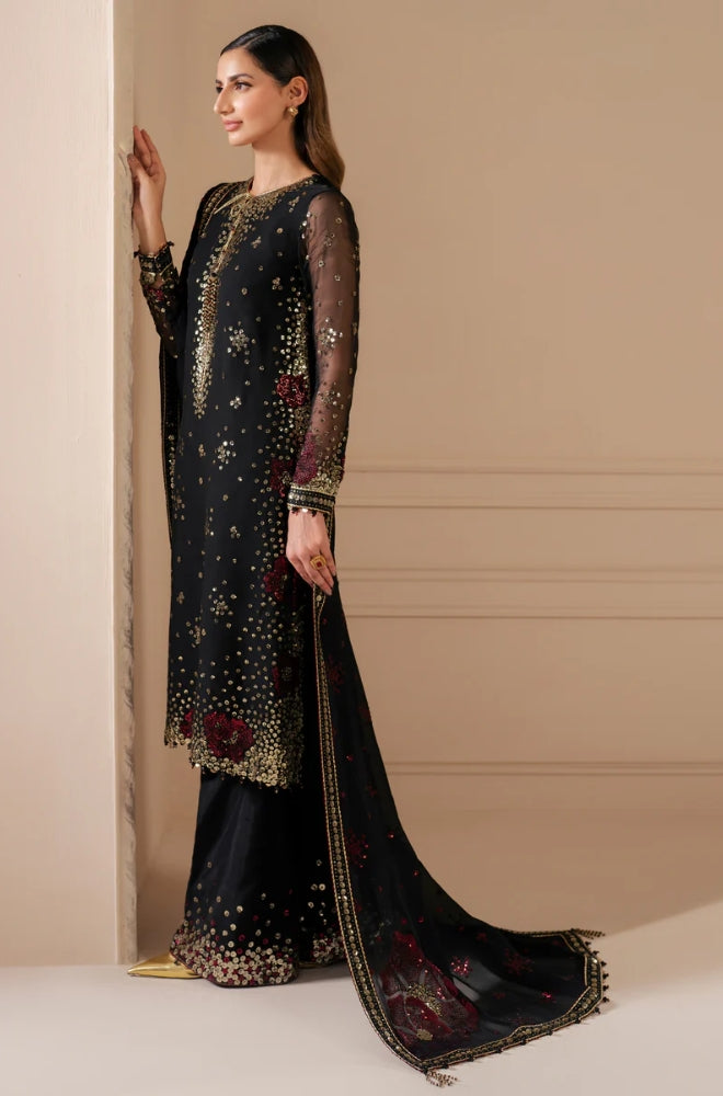 Jazmin -  Front Heavy Embroidery On Chiffon With Chiffon Embroidery Dupatta - ES 2020