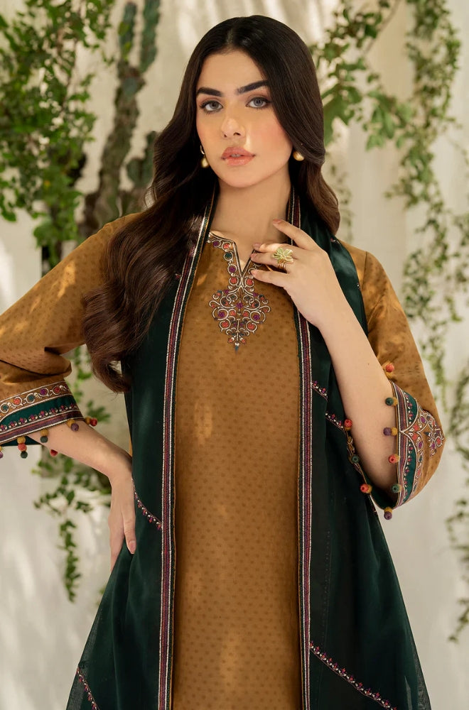 Jazmin - 3PC Embroidered Suit On Dhanak - ES 1804