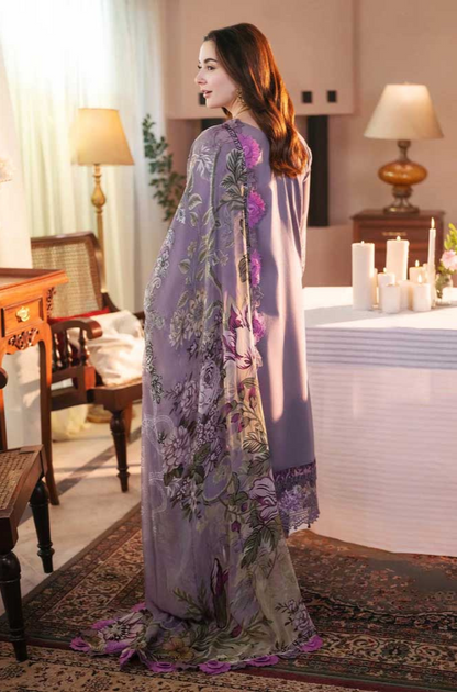Jade-3PC Unstitched Dhanak Embroidered Shirt with Dhanak Embroidered Dupatta ES- 1703
