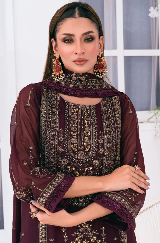 Formal Collection - Noorma Kaamal - Lallaria Embroidered Chiffon Suit Unstitched ES-1713