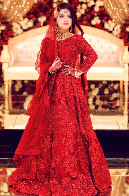 MARIAM & MARIA - Front Body Net Heavy Embroidery With Net Heavy Embroidery Dupatta 2 Sider Border Lace - ES 2025