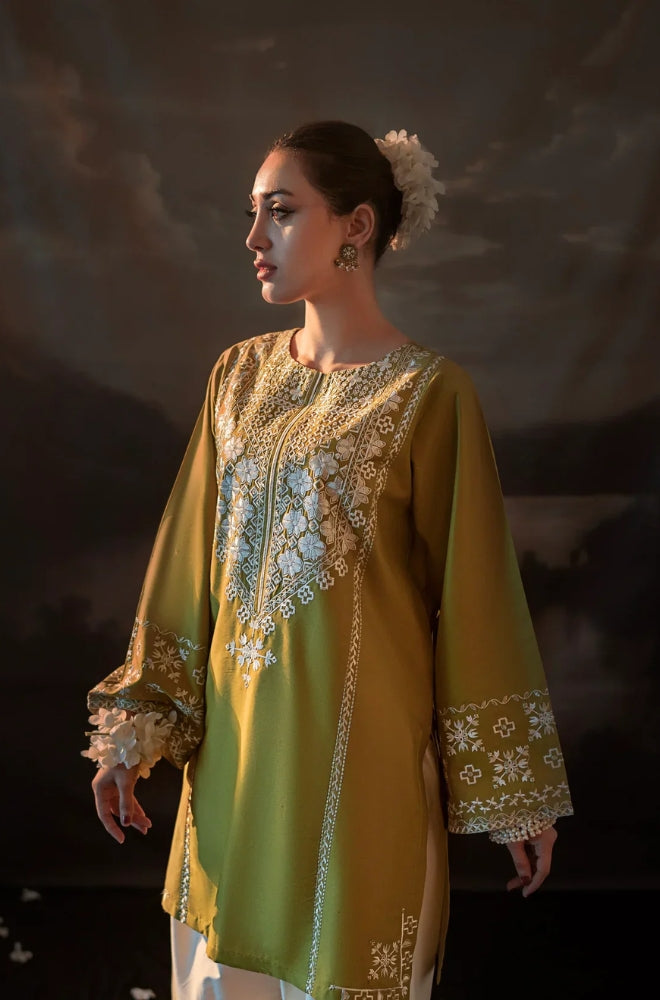 Urge - 2PC Luxury Embroidered Suit With Embroidered Sleeves with Embroidered Patches - ES 1811