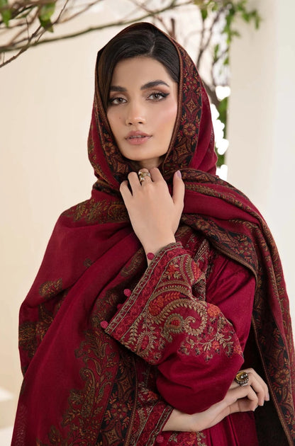 Maria B - Lawn 3PC Unstitched Embroidered Shirt with Embroidered Chiffon Dupatta - ES1235
