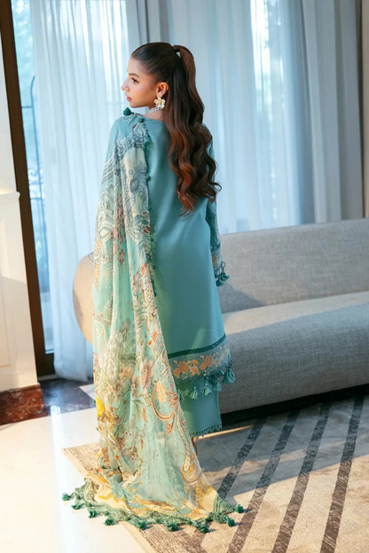 Jade - 3PC Unstitched Lawn Embroidered Shirt with Digital Printed Monark Dupatta and Trouser - ES 2230