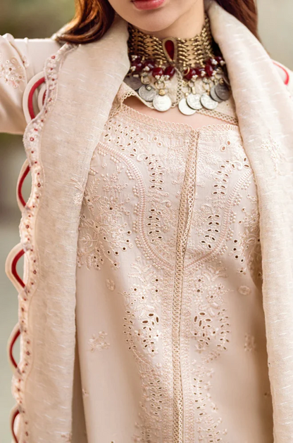 Qalamkar - 3PC Lawn Embroidered Shirt with Embroidered Slub Net Dupatta-ES1312