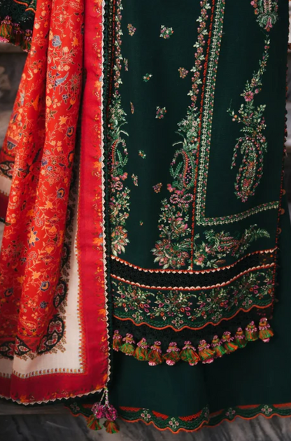 Embroidered Dhanak Unstitched 3PC Set - ES1756
