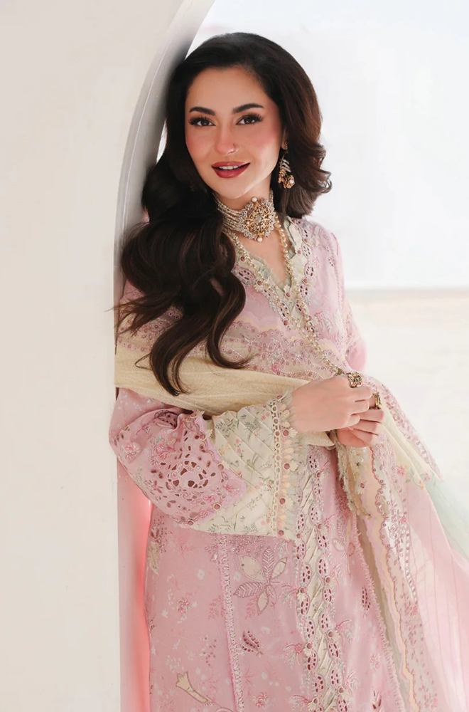 Qalamkar - 3PC Unstitched Lawn Embroidered Shirt with Monar Printed Dupatta and Trouser - ES 2301