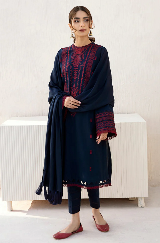 JAZMIN- 3PC DHANAK EMBROIDERED-ES0011