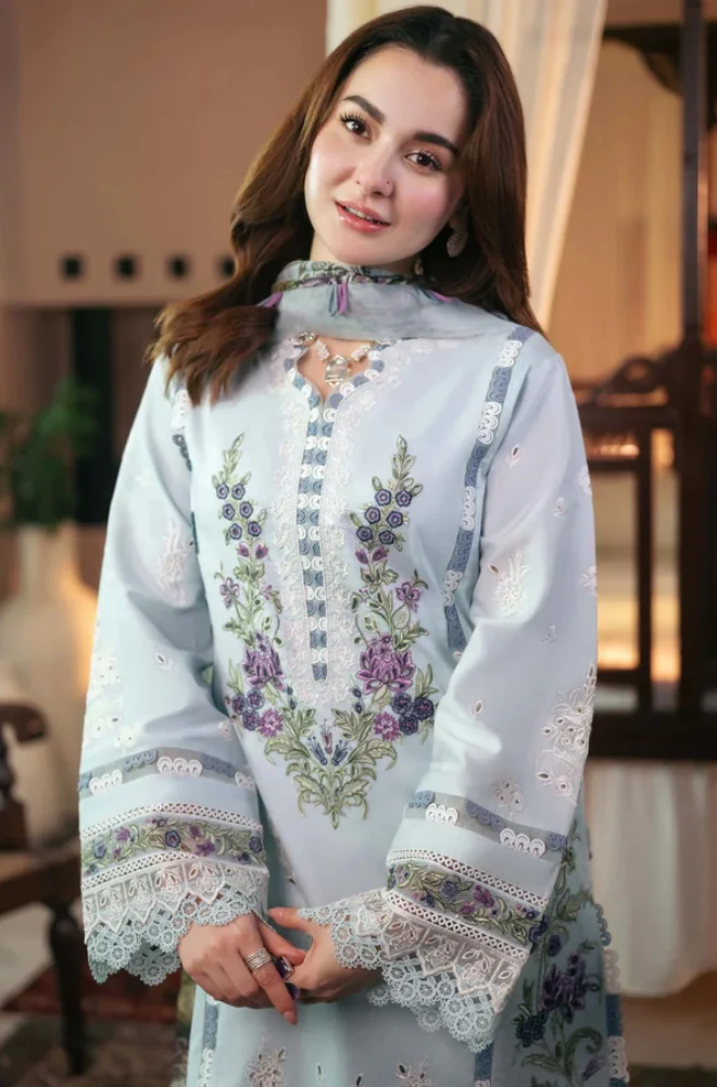 Jade - Lawn 3PC Unstitched Embroidered Shirt with Printed Chiffon Dupatta -ES 1301