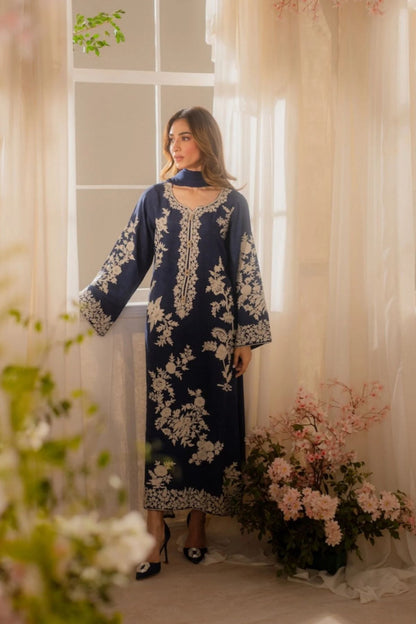 Batik - 3PC Unstitched Lawn Embroidered Shirt with Embroidered Crinkle Dupatta and Trouser - ES 2224