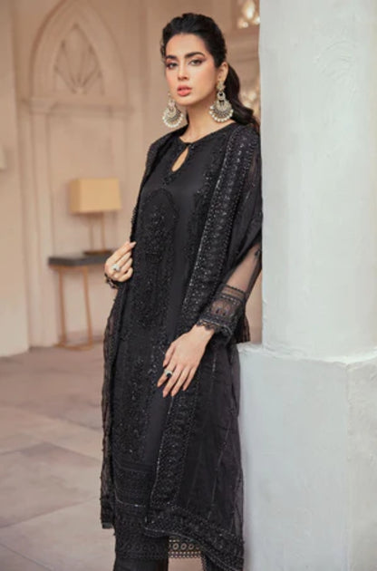 MUSHQ - Fully Heavy Embroidered Front Hand Work On Net With Net Sequence Embroidered Dupatta With Four Side Eplic - ES 2019