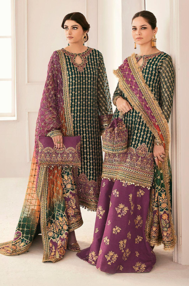 Baroque - 3PC Unstitched Embroidery Wedding Dress - ES 2050