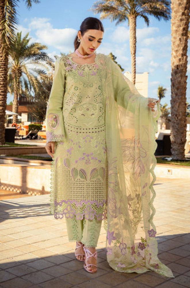 Rang Rasiya - 3PC Unstitched Lawn Embroidered Shirt with Printed Chiffon Dupatta - ES 2162
