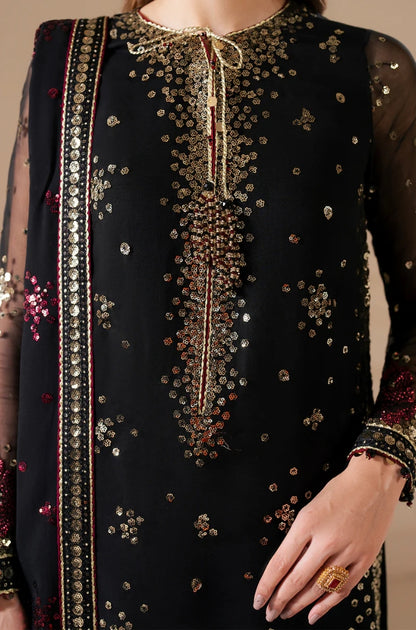 Jazmin -  Front Heavy Embroidery On Chiffon With Chiffon Embroidery Dupatta - ES 2020
