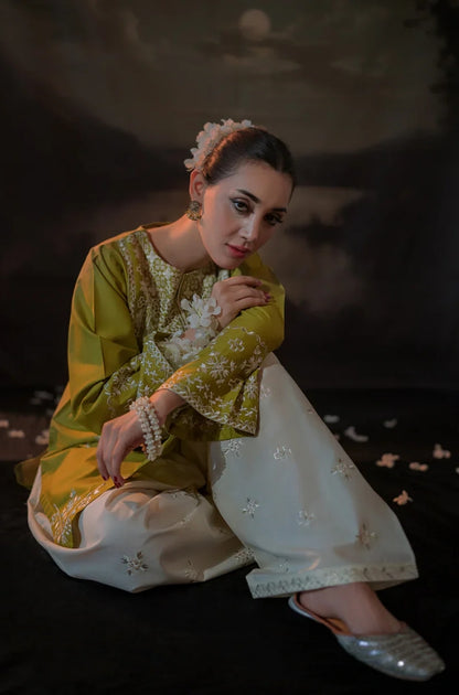 Urge - 2PC Luxury Embroidered Suit With Embroidered Sleeves with Embroidered Patches - ES 1811