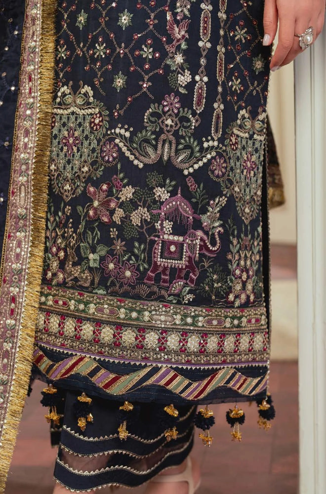 Baroque -  Front Fully Heavy Embroidered On Raw Silk Spangle Work With Organza Fully Heavy Embroidered Spangle Work Dupatta - ES 2010