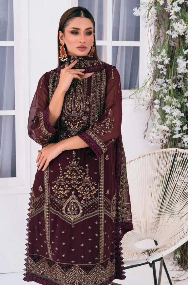 Formal Collection - Noorma Kaamal - Lallaria Embroidered Chiffon Suit Unstitched ES-1713