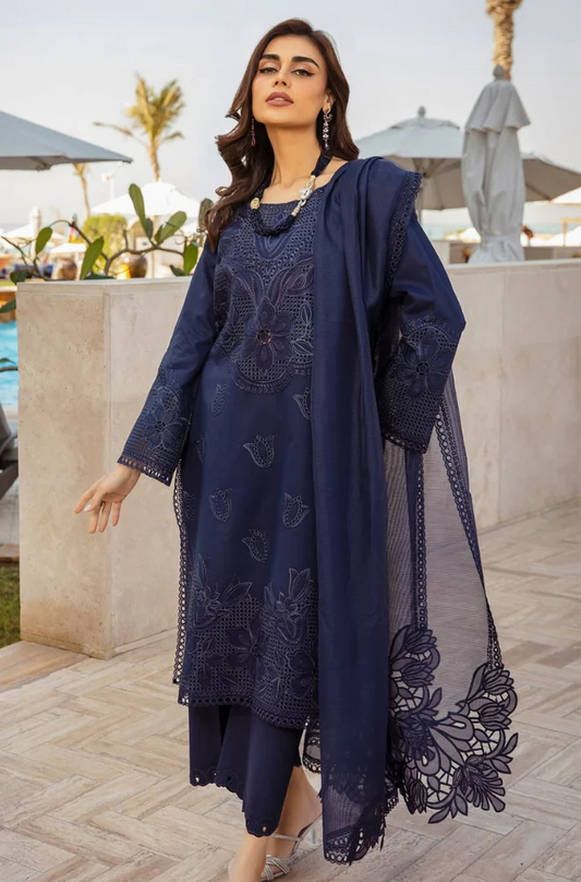 Rang Rasiya - 3PC Lawn Embroidered Shirt with Embroidered Khadi Net Dupatta-ES1303