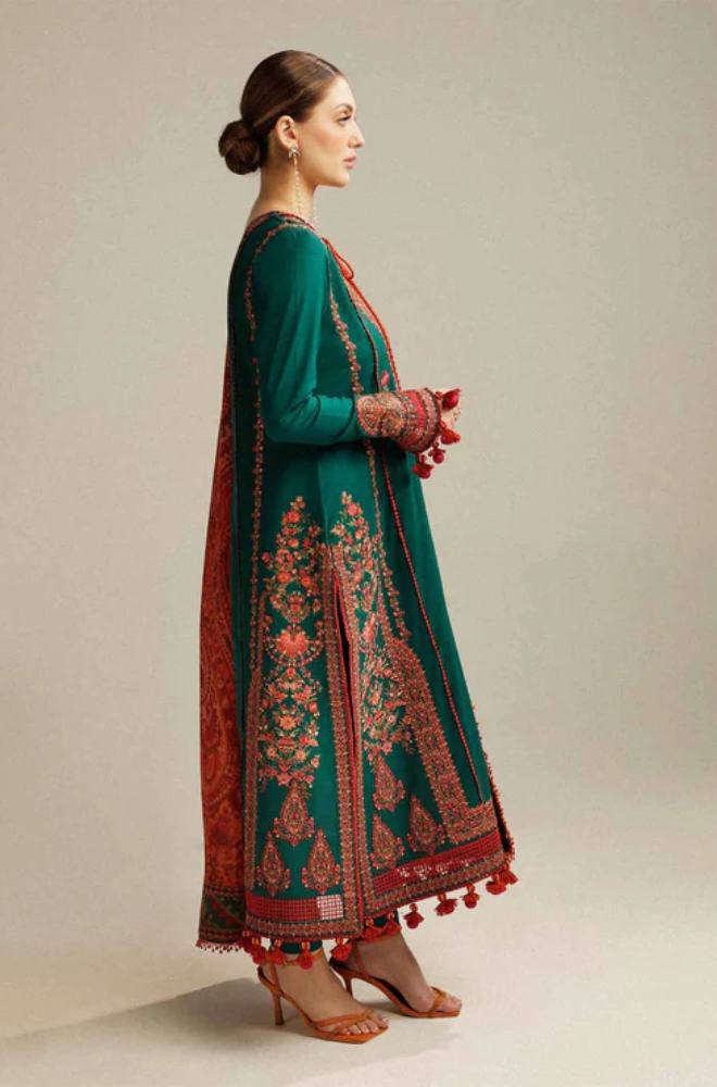 Embroidered Dhanak Unstitched 3PC Set - ES1754