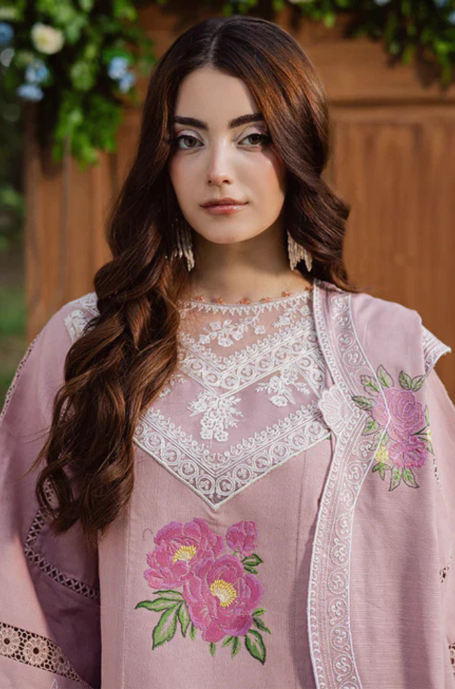 PARISHAY - 3PC Unstitched Lawn Embroidered Shirt with Chiffon Dupatta - ES 2207