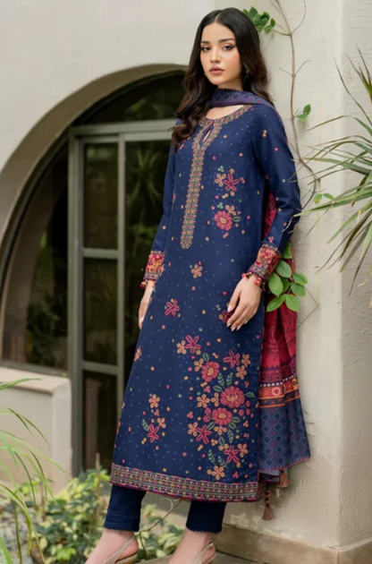 Embroidered Dhanak Unstitched 3PC Set - ES1753