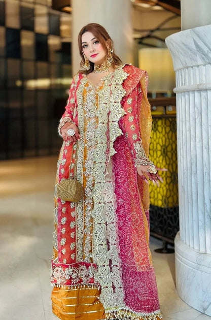 EXCLUSIVE UNSTITCHED EMBROIDERED DRESS - ES1136