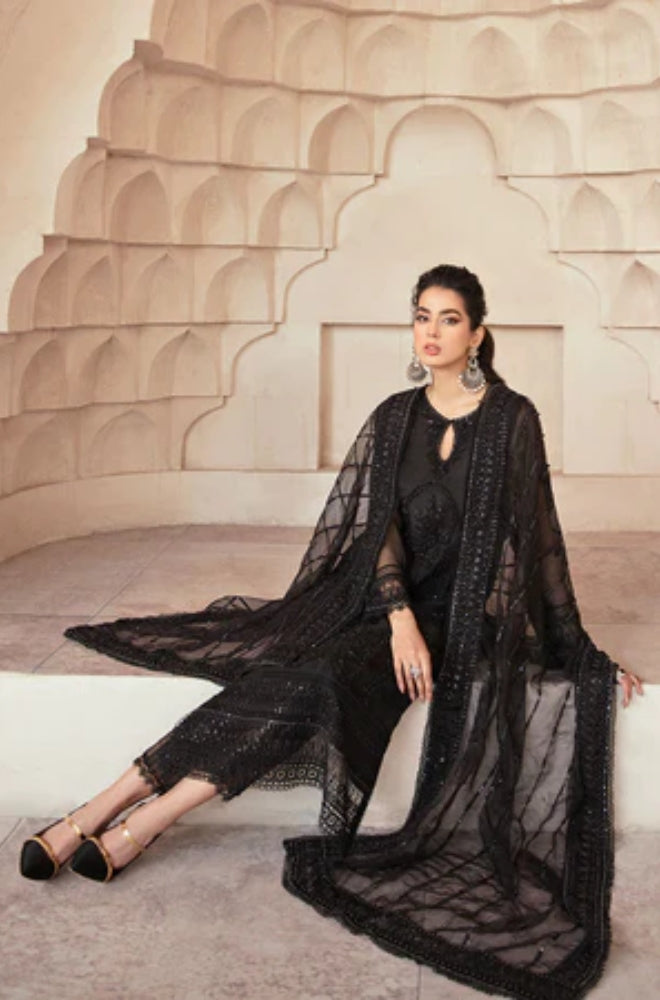 MUSHQ - Fully Heavy Embroidered Front Hand Work On Net With Net Sequence Embroidered Dupatta With Four Side Eplic - ES 2019