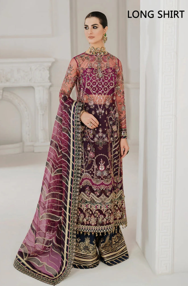 BAROOQUE - HEAVY EMBROIDERED SEQUENCE FRONT WITH HEAVY EMBROIDERED NET DUPATTA AND 4SIDE EMBROIDERED BORDER ATTACHED - ES 2024