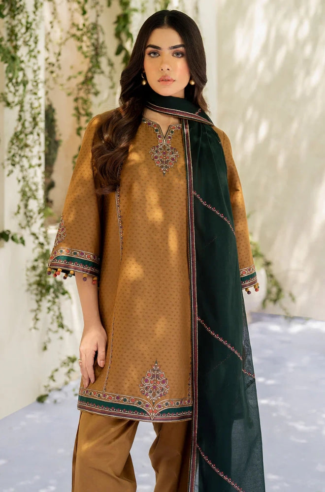 Jazmin - 3PC Embroidered Suit On Dhanak - ES 1804