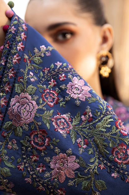 Maria.B - 3PC Unstitched Dhanak Embroidered Shirt With Dhanak Embroidered Shawl and Trouser - ES 1795