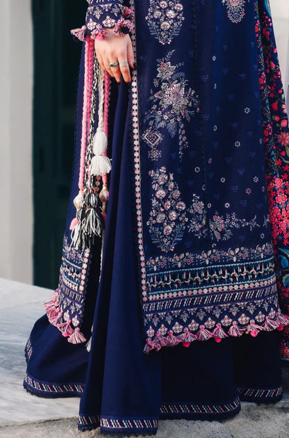 Hussain Rehar - 3PC Unstitched Dhanak Embroidered Shirt with coterie Shawl - ES 1816