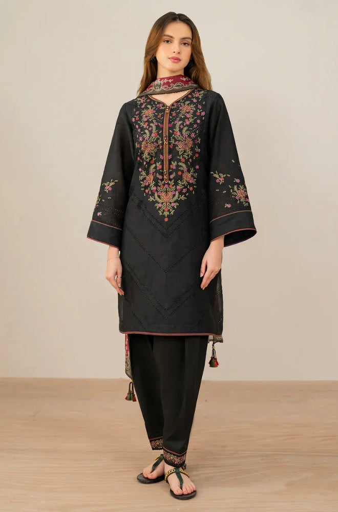 Jazmin - 3PC Unstitched Dhanak Embroidered Shirt with Kotrai Digital Printed Shawl - ES 1809