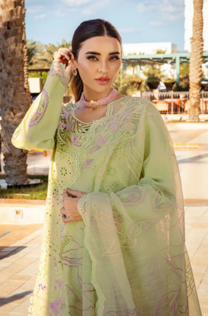 Rang Rasiya - 3PC Unstitched Lawn Embroidered Shirt with Printed Chiffon Dupatta - ES 2162