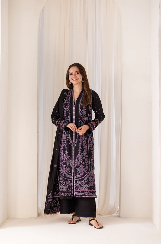 Sobia Nazir - 3PC Unstitched Lawn Embroidered Shirt with Embroidered Crinkle Dupatta - ES 2167