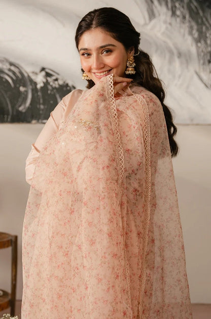 Cross Stitch - 3PC Unstitched Lawn Embroidered Shirt with Printed Cotton Net Dupatta - ES1141