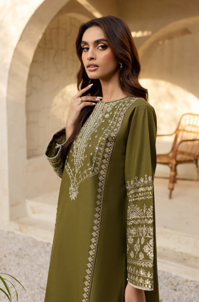 Batik - 2PC Unstitched Lawn Embroidered Shirt with Lawn Trousers - ES 2172