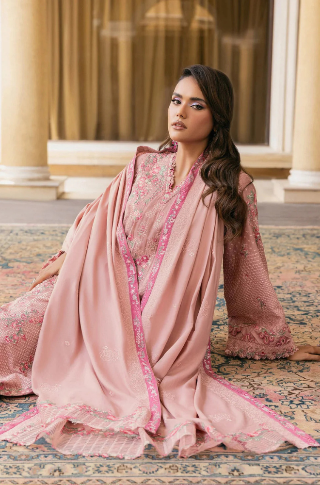 ELAF - 3PC Unstitched Lawn Embroidered Shirt with Embroidered Slub Net Dupatta - ES 2173