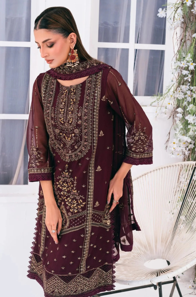 Formal Collection - Noorma Kaamal - Lallaria Embroidered Chiffon Suit Unstitched ES-1713