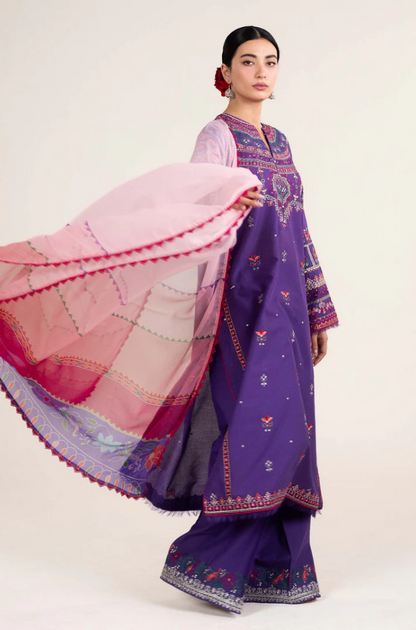 Zara-Shah Jahan - Embroidered Dhanak Unstitched 3PC Set - ES1763