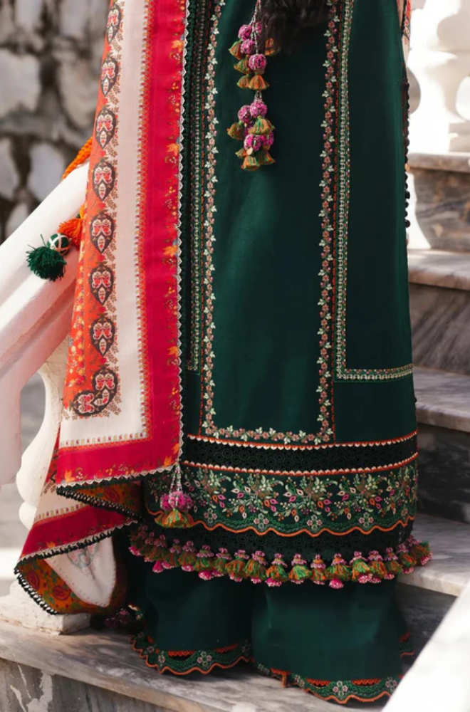 Embroidered Dhanak Unstitched 3PC Set - ES1756