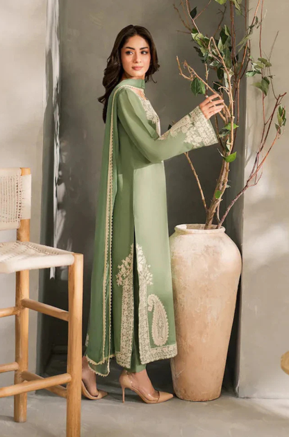 MIRANA - 3PC Unstitched Lawn Embroidered Shirt with Embroidered Crinkle Dupatta - ES 2185