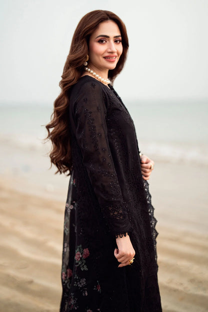 NUREH - 3PC UNSTITCHED LAWN EMBROIDERED SHIRT WITH CHIFFON PRINTED EMBROIDERED DUPATTA AND TROUSER - ES 1313