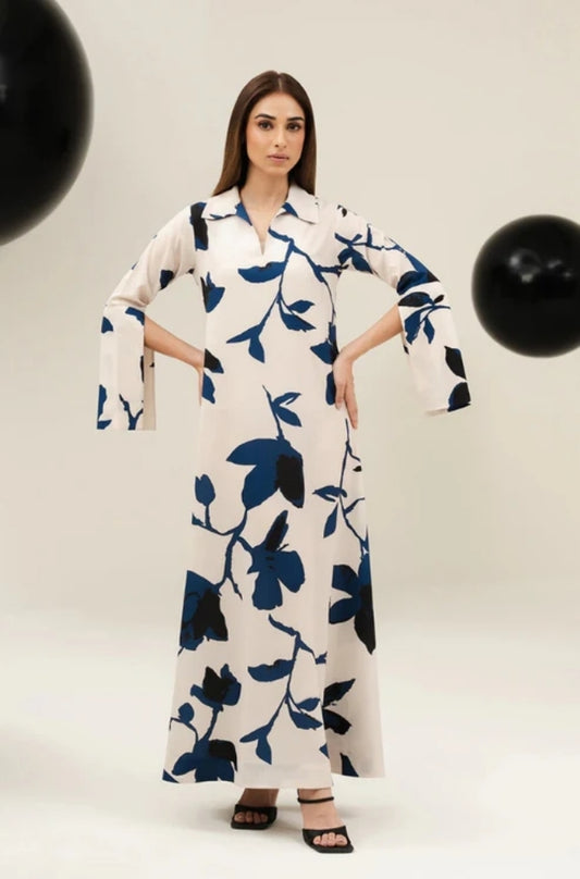 Lulusar - 2PC Unstitched Shamooz Silk Printed Shirt and Trouser - ES1111