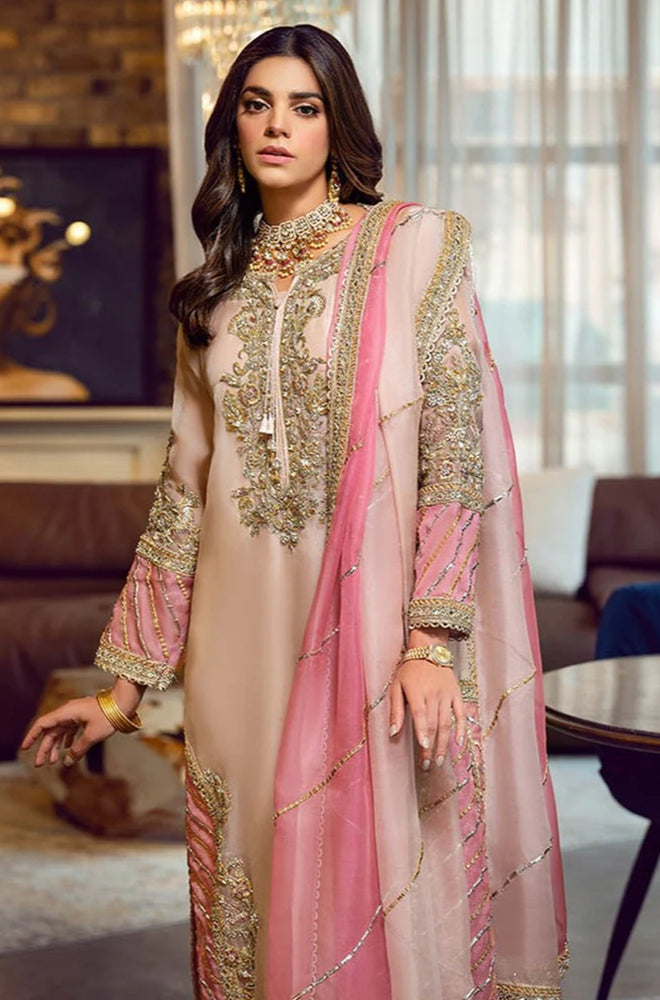 Agha Noor - Front Fully heavy Embroidery with Organza With Embroidery lace Dupatta - ES 2014