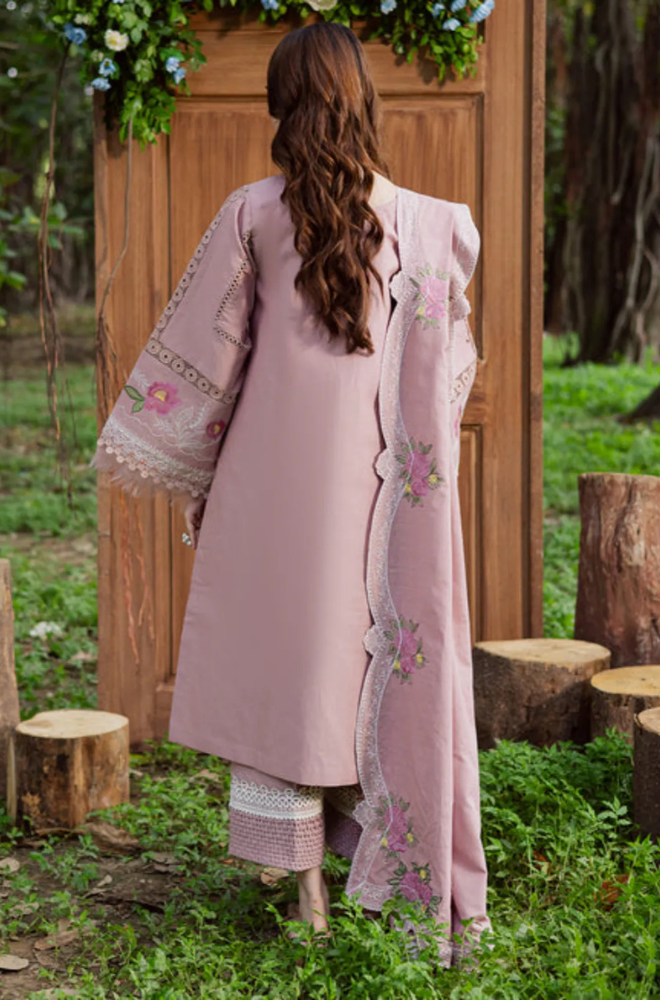 PARISHAY - 3PC Unstitched Lawn Embroidered Shirt with Chiffon Dupatta - ES 2207