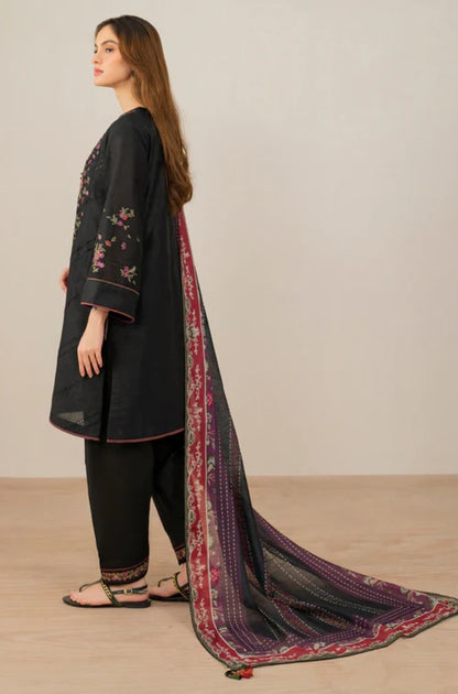 Jazmin - 3PC Unstitched Dhanak Embroidered Shirt with Kotrai Digital Printed Shawl - ES 1809